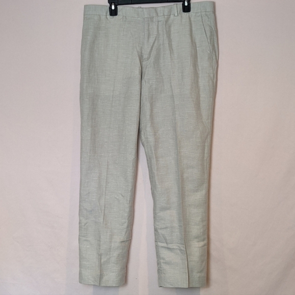 Perry Ellis Linen Cotton Neutral Summer Suit Pants size 36x30 - Picture 1 of 7